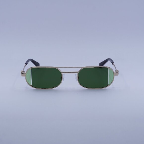 Off-White Off-White OERI14H LYNN 7650 Sunglasses Gold Oval Frame, Green Lenses - Picture 3 of 10